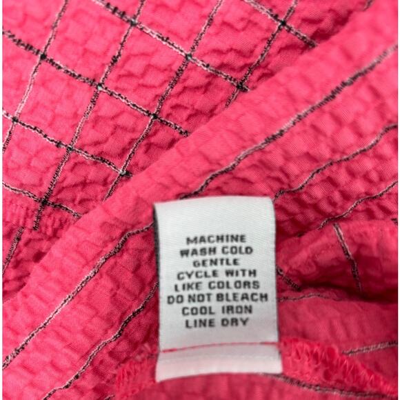 Habitat Puckered Fabric Loose Fit Top Back Button XXL Lagenlook Check - Picture 9 of 10